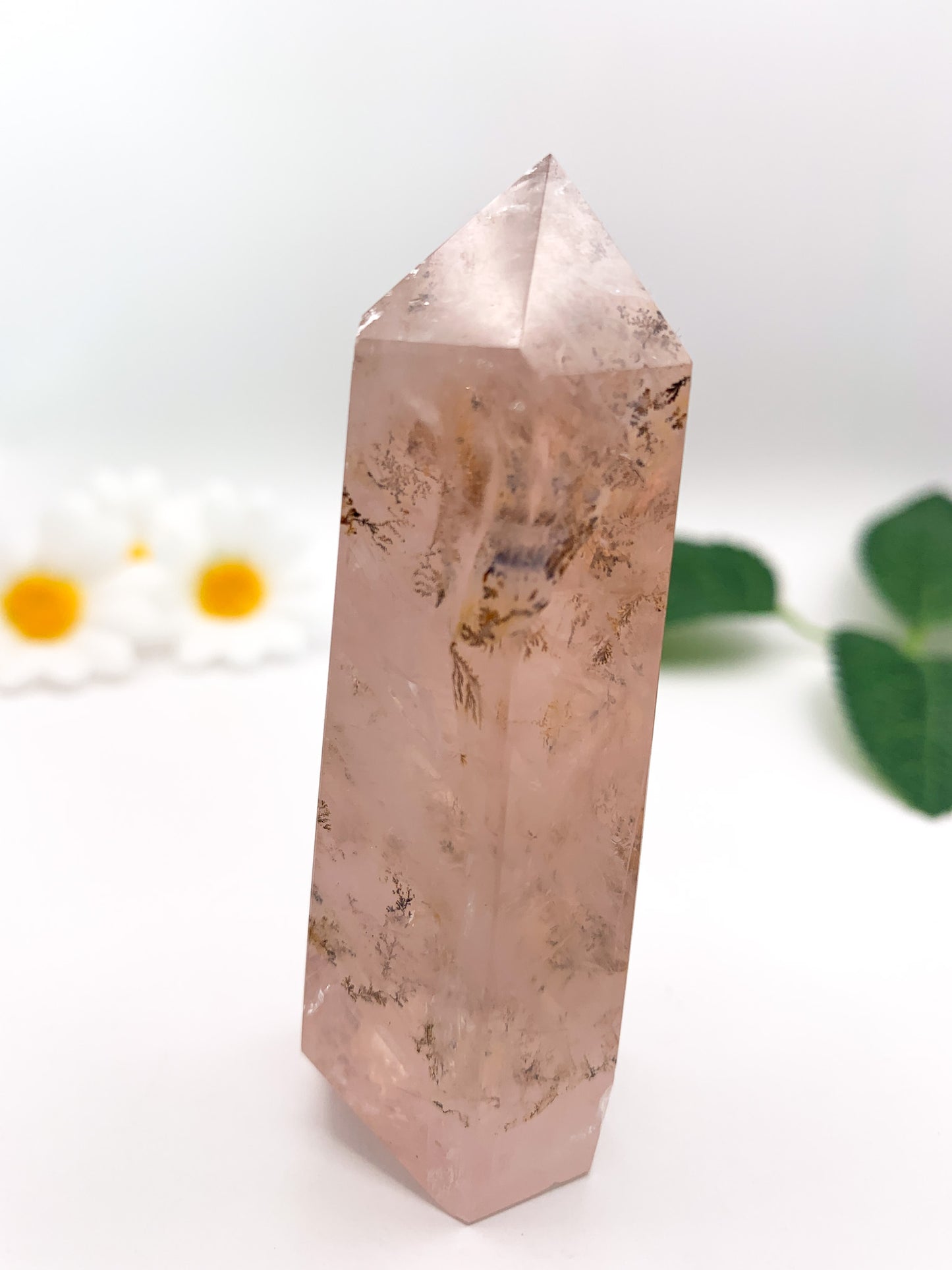 Dendritic Rose Quartz Tower (Collector's Piece) - Crystal Love Treasures