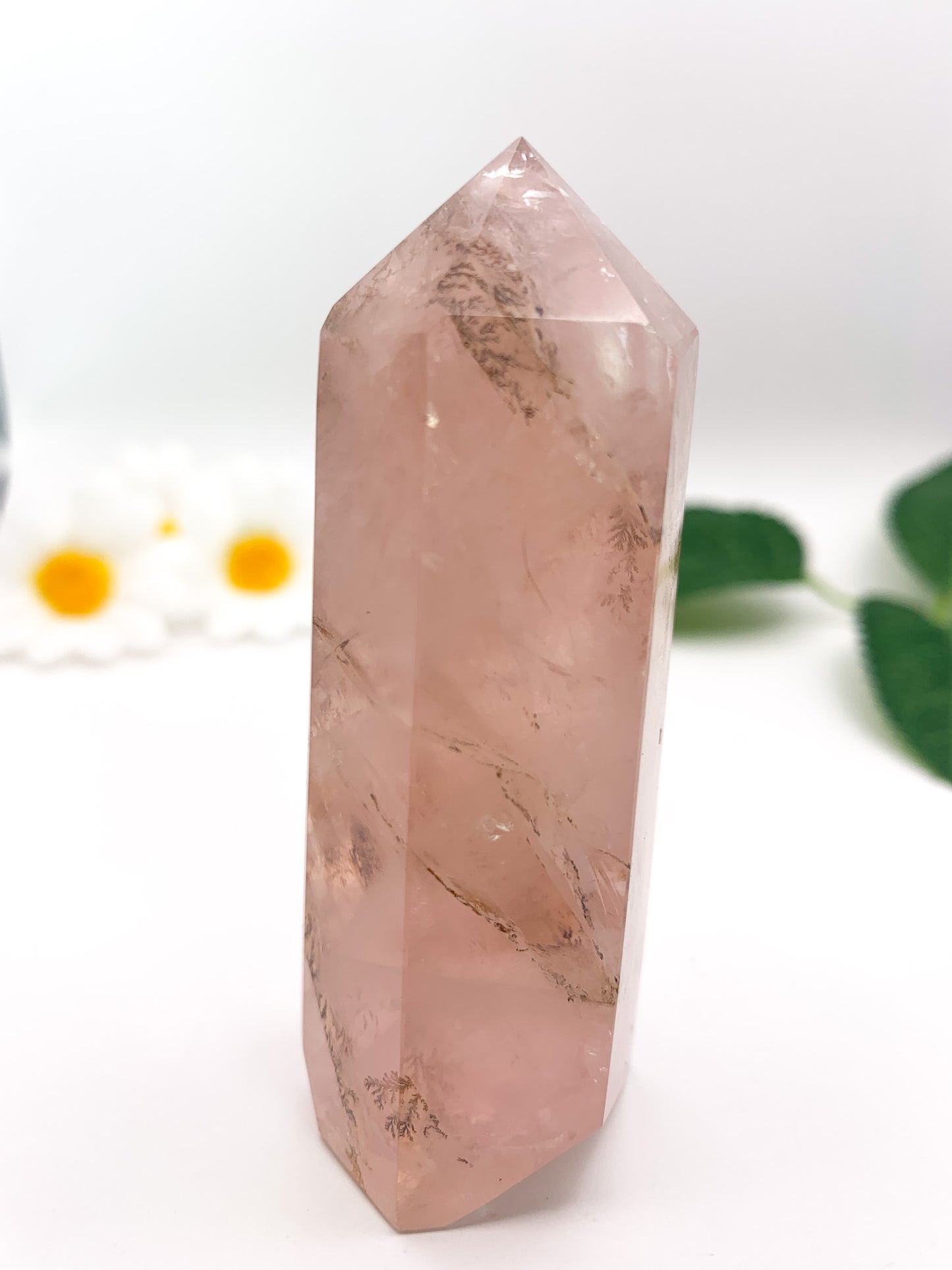 Dendritic Rose Quartz Tower (Collector's Piece) - Crystal Love Treasures