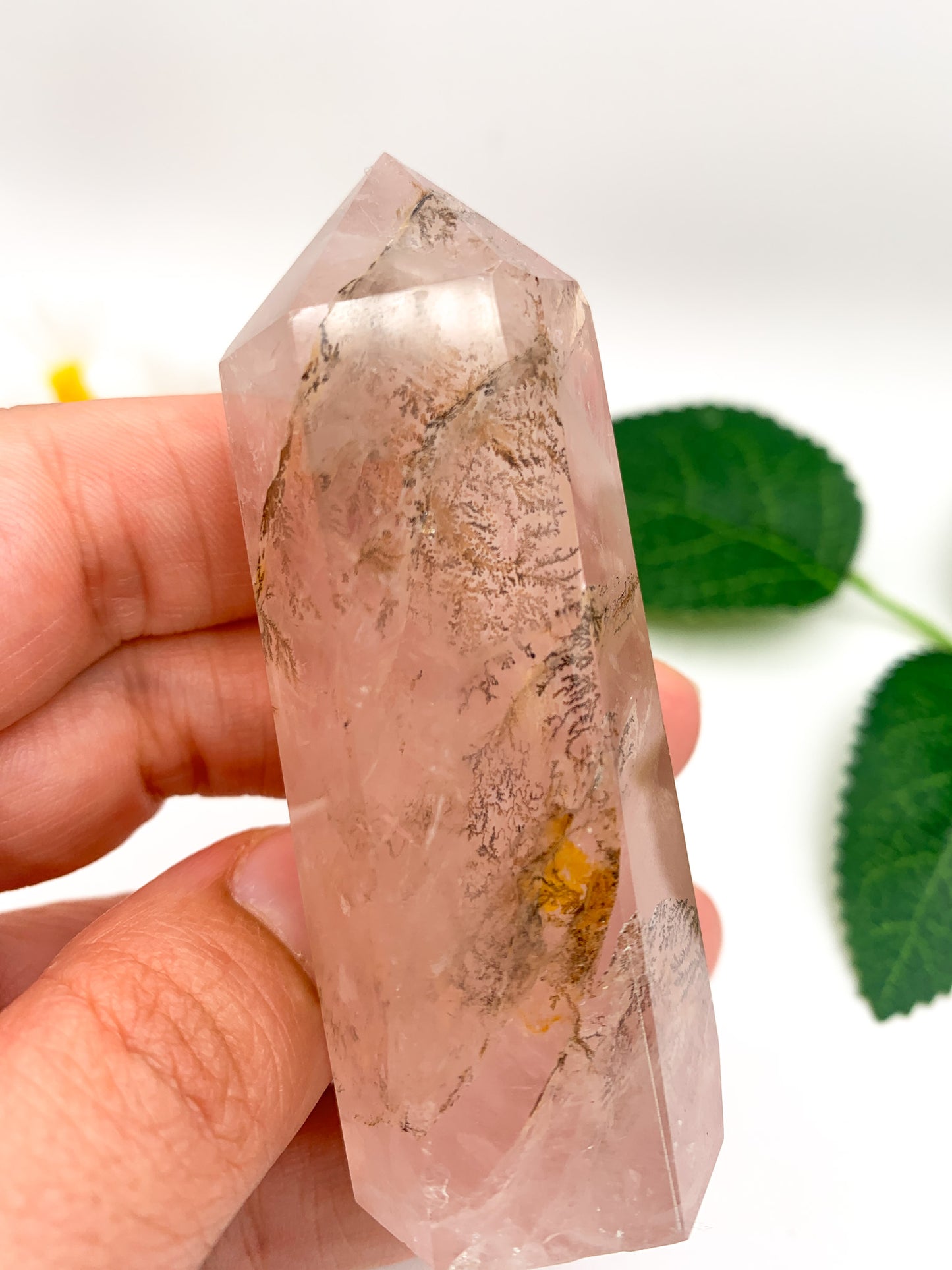 Dendritic Rose Quartz Tower (Collector's Piece) - Crystal Love Treasures