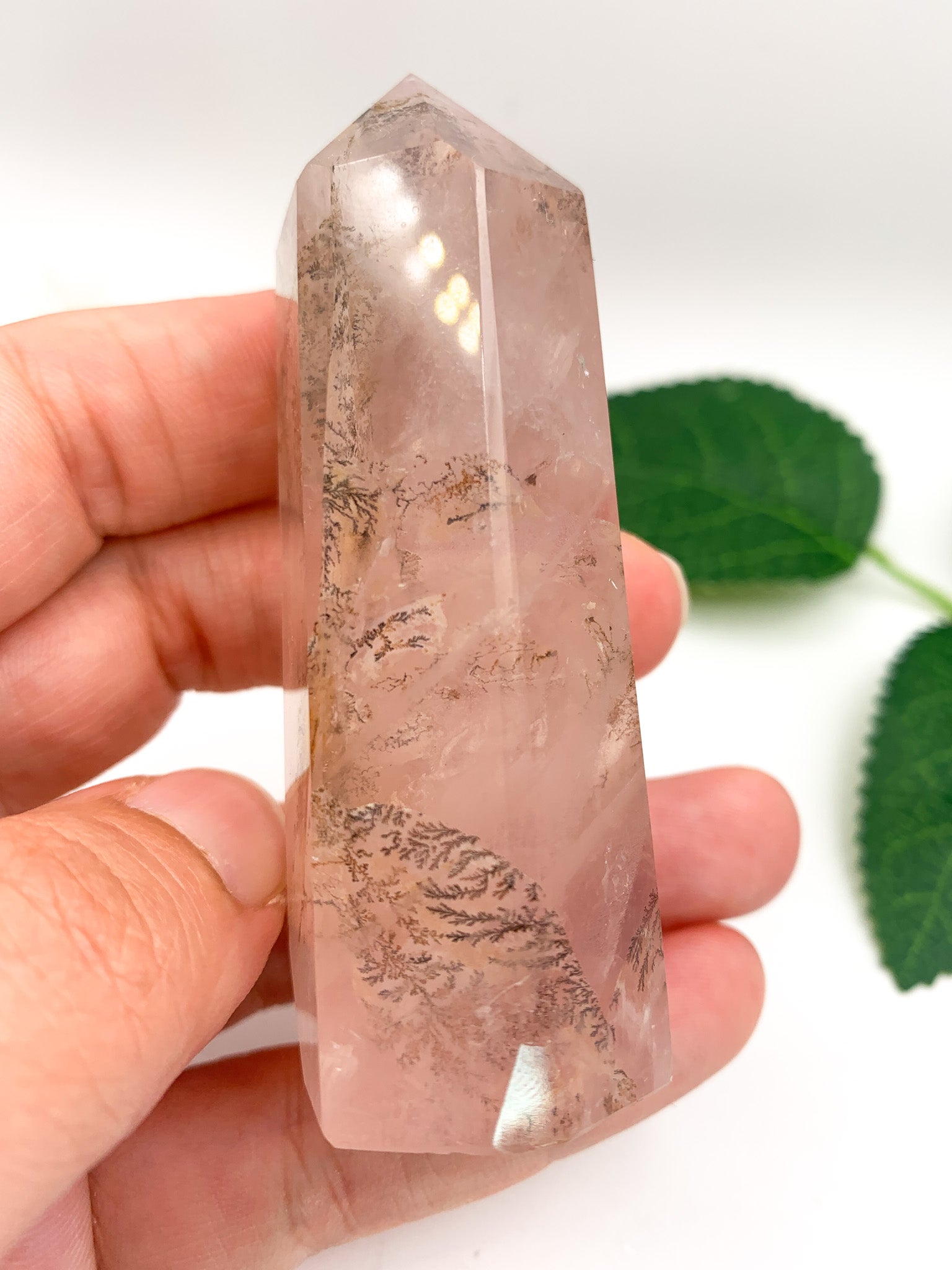 Dendritic Rose Quartz Tower (Collector's Piece) - Crystal Love Treasures