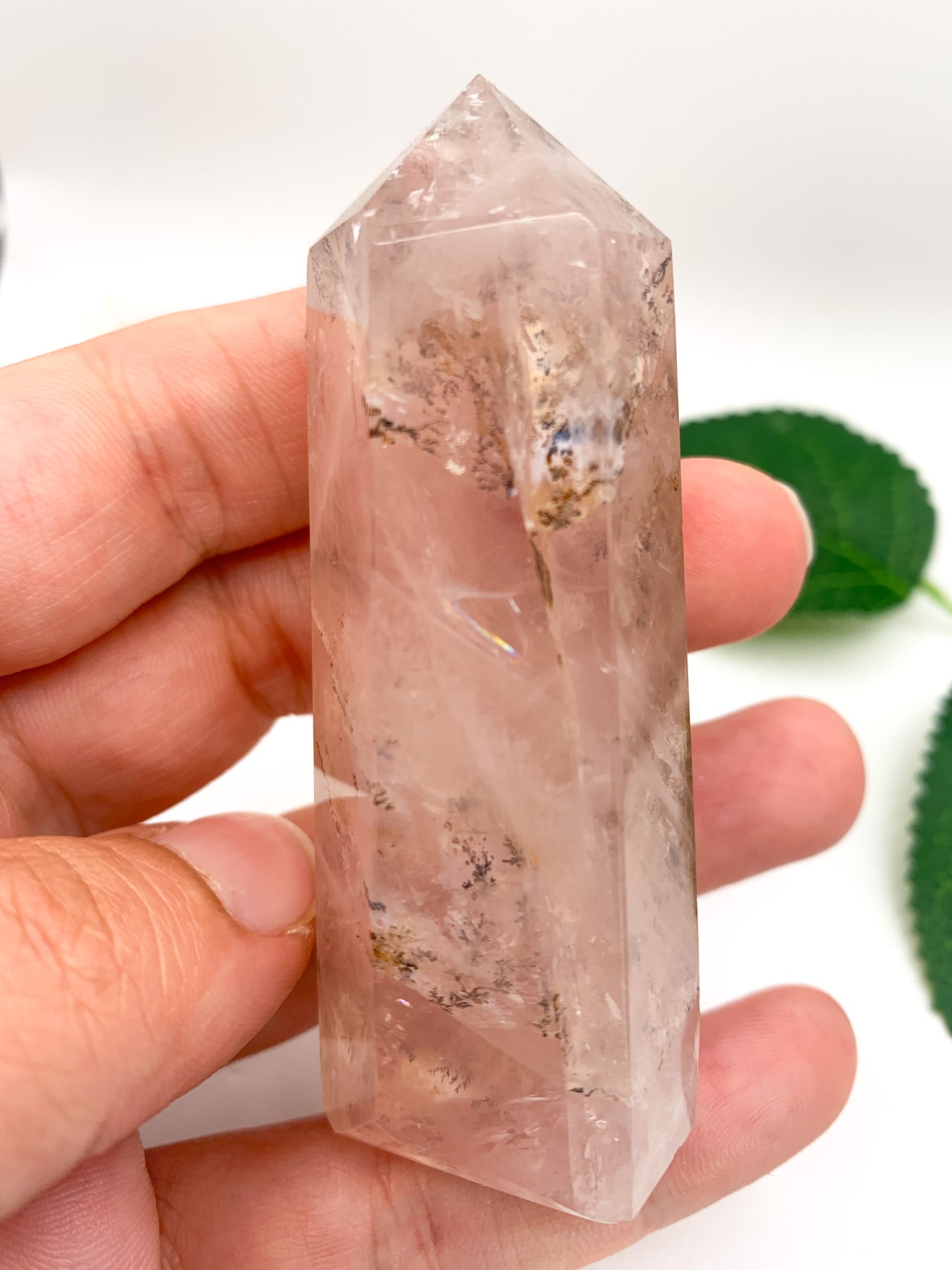 Dendritic Rose Quartz Tower (Collector's Piece) - Crystal Love Treasures