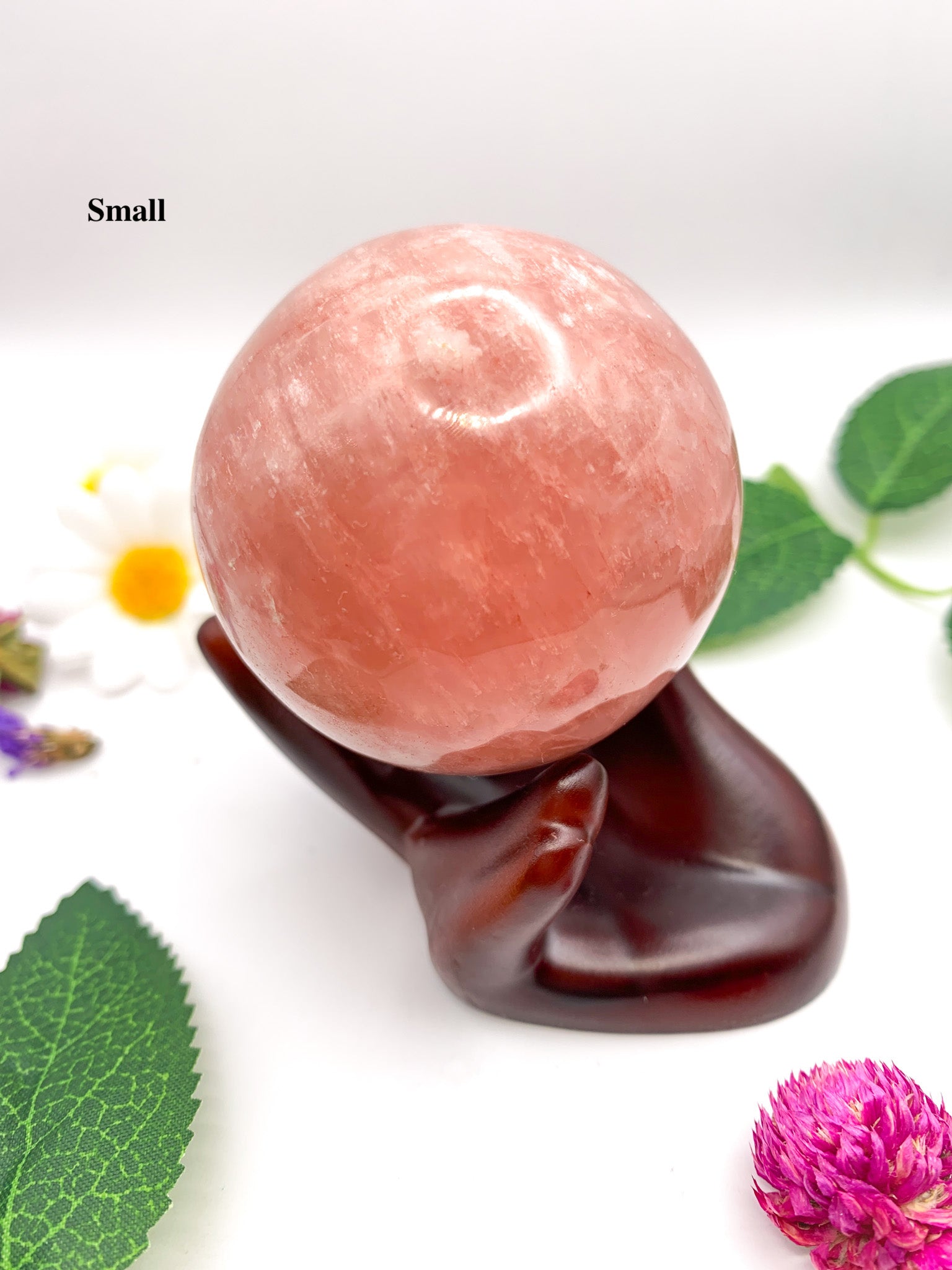 rose calcite sphere