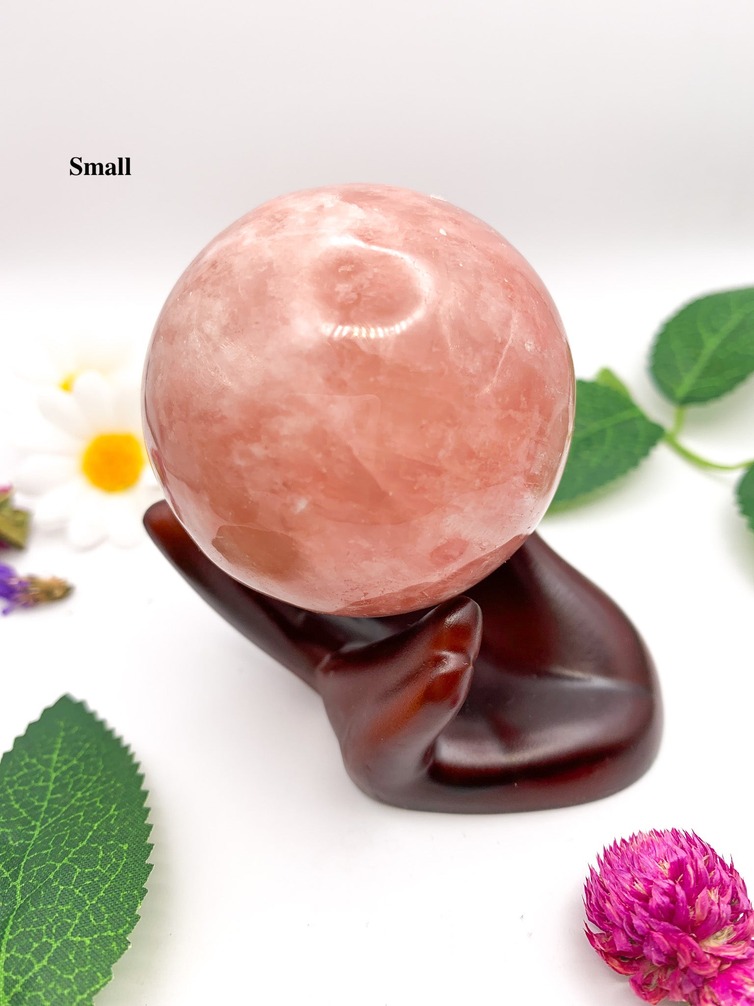 rose calcite sphere