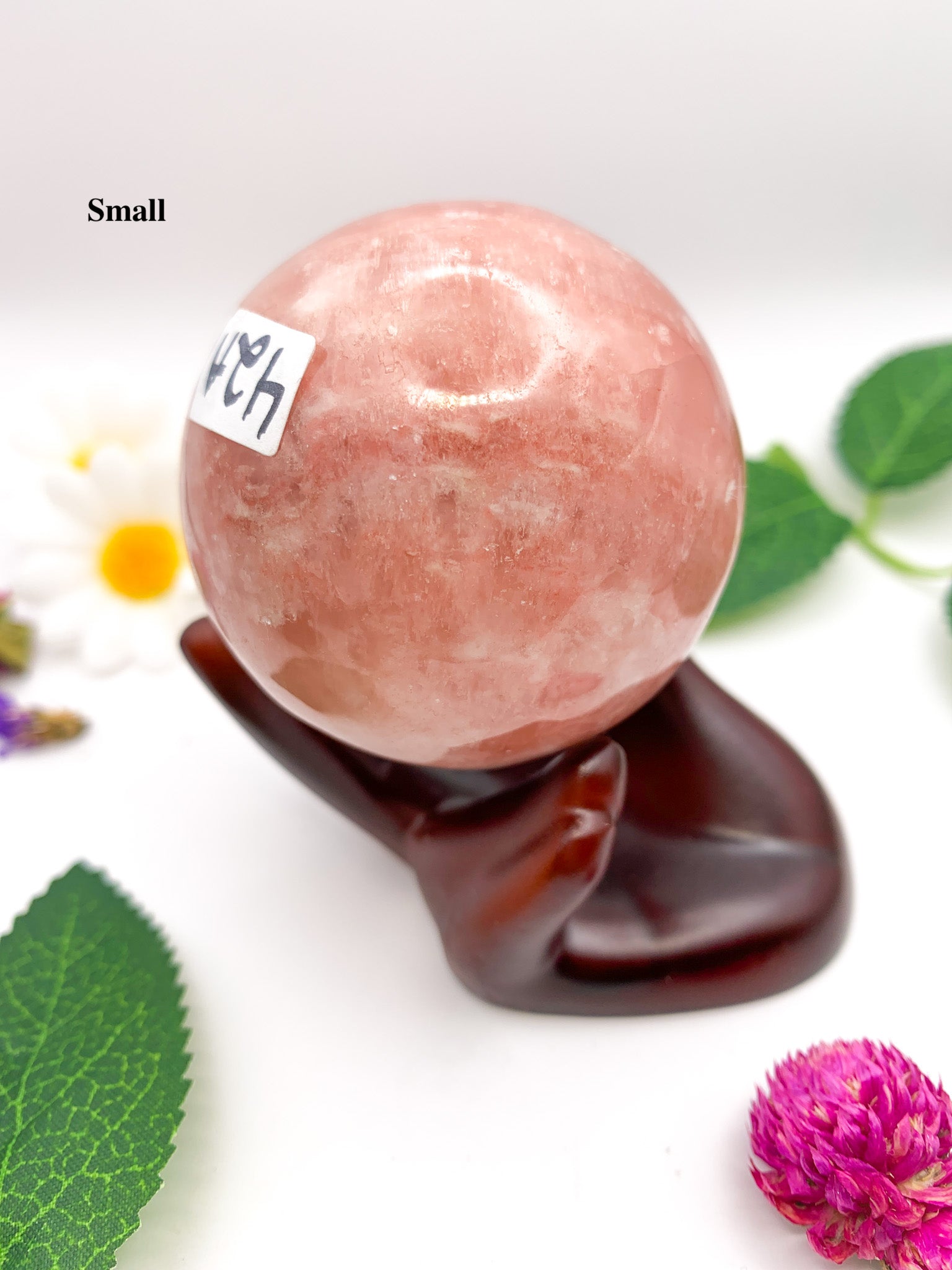 rose calcite sphere