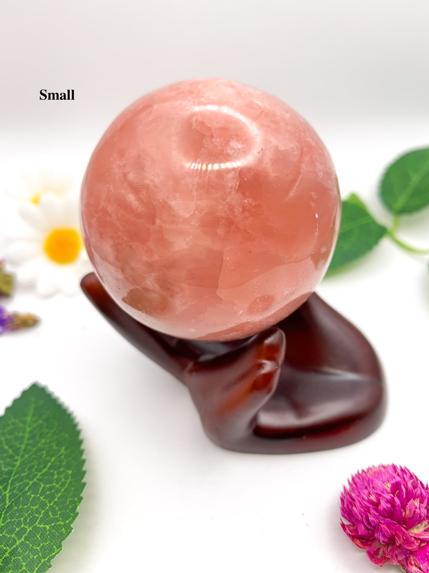 rose calcite sphere