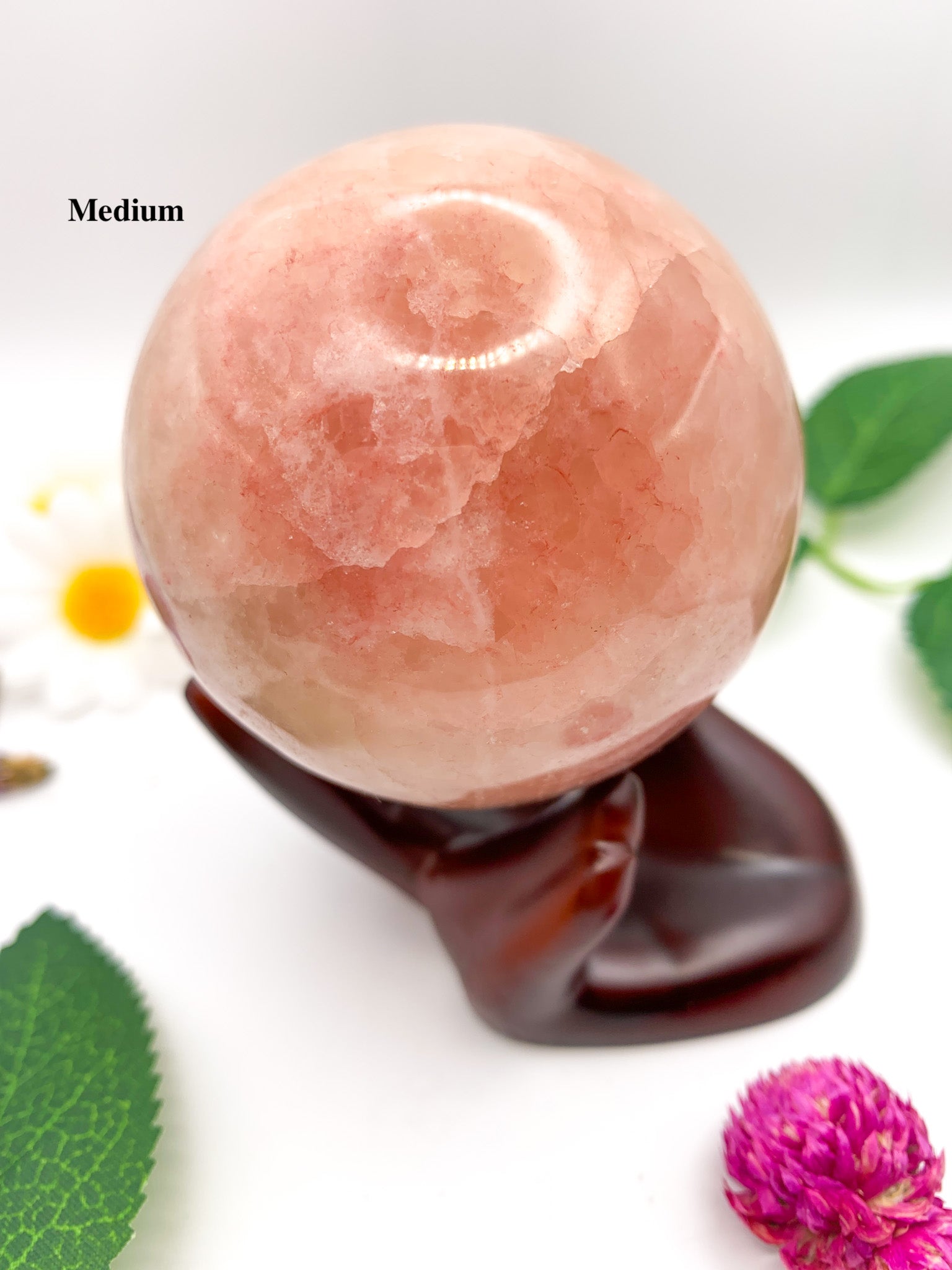 rose calcite sphere