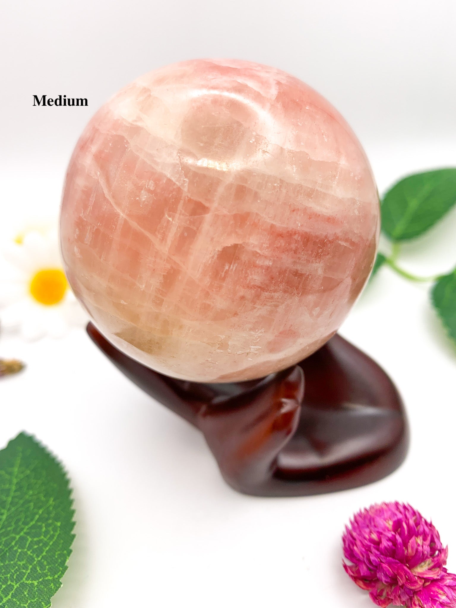 rose calcite sphere