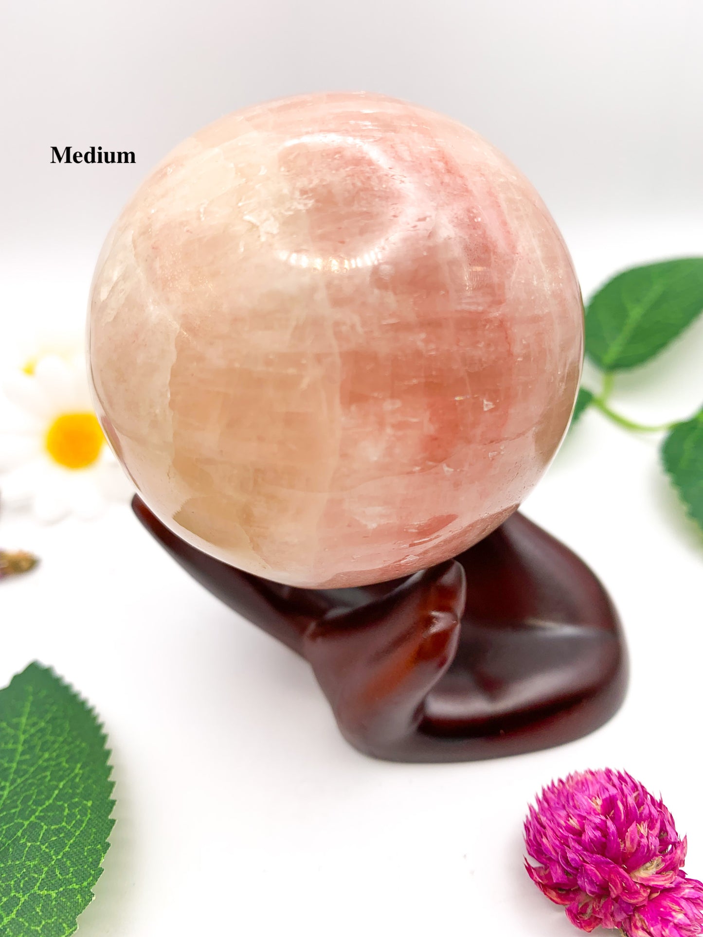 rose calcite sphere