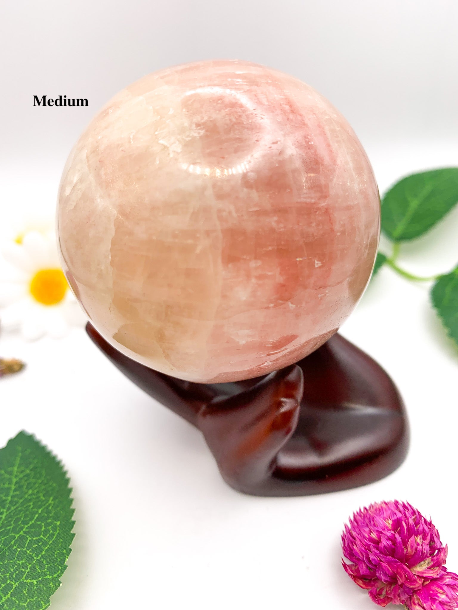 rose calcite sphere