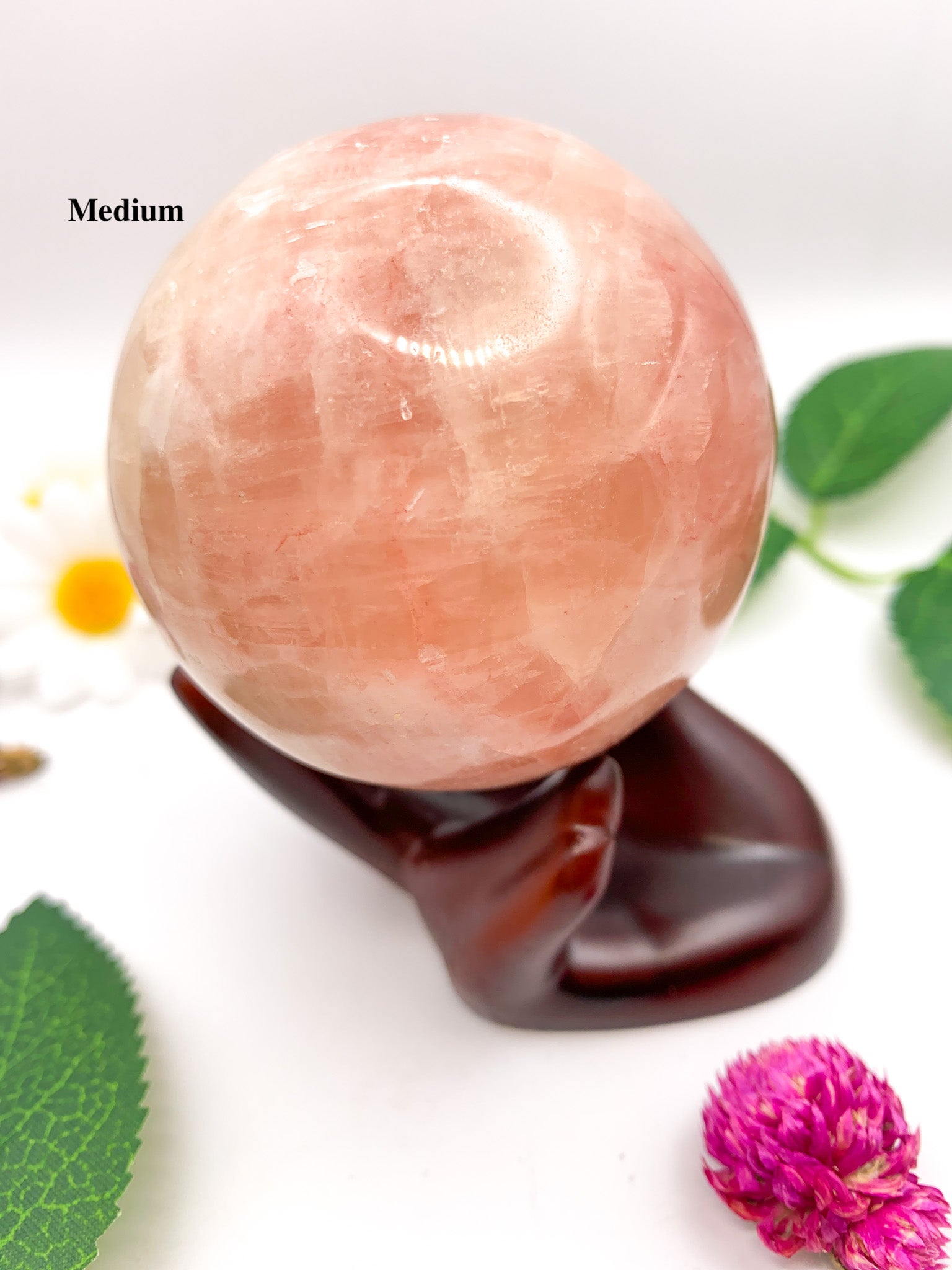 rose calcite sphere