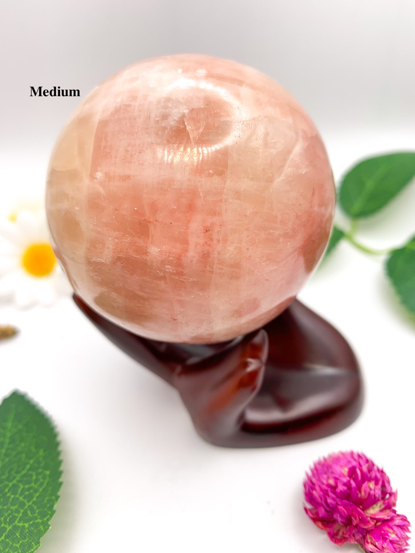 rose calcite sphere