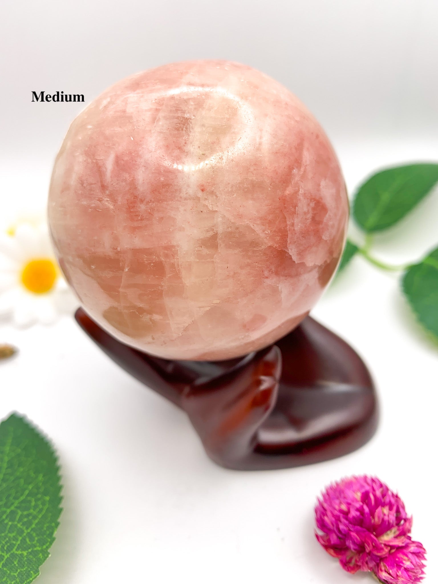 rose calcite sphere