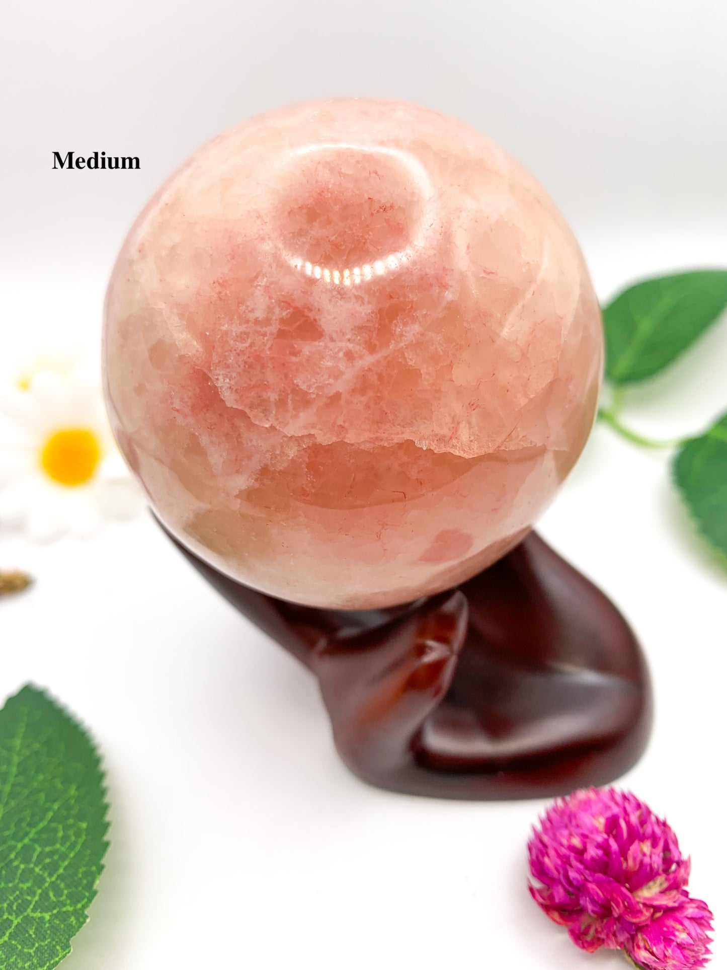 rose calcite sphere