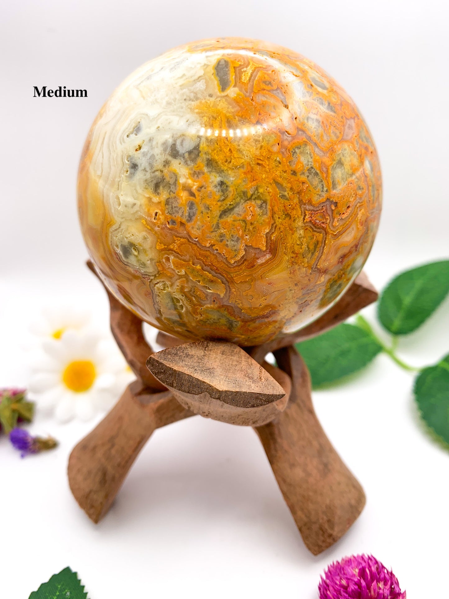 crazy lace agate sphere