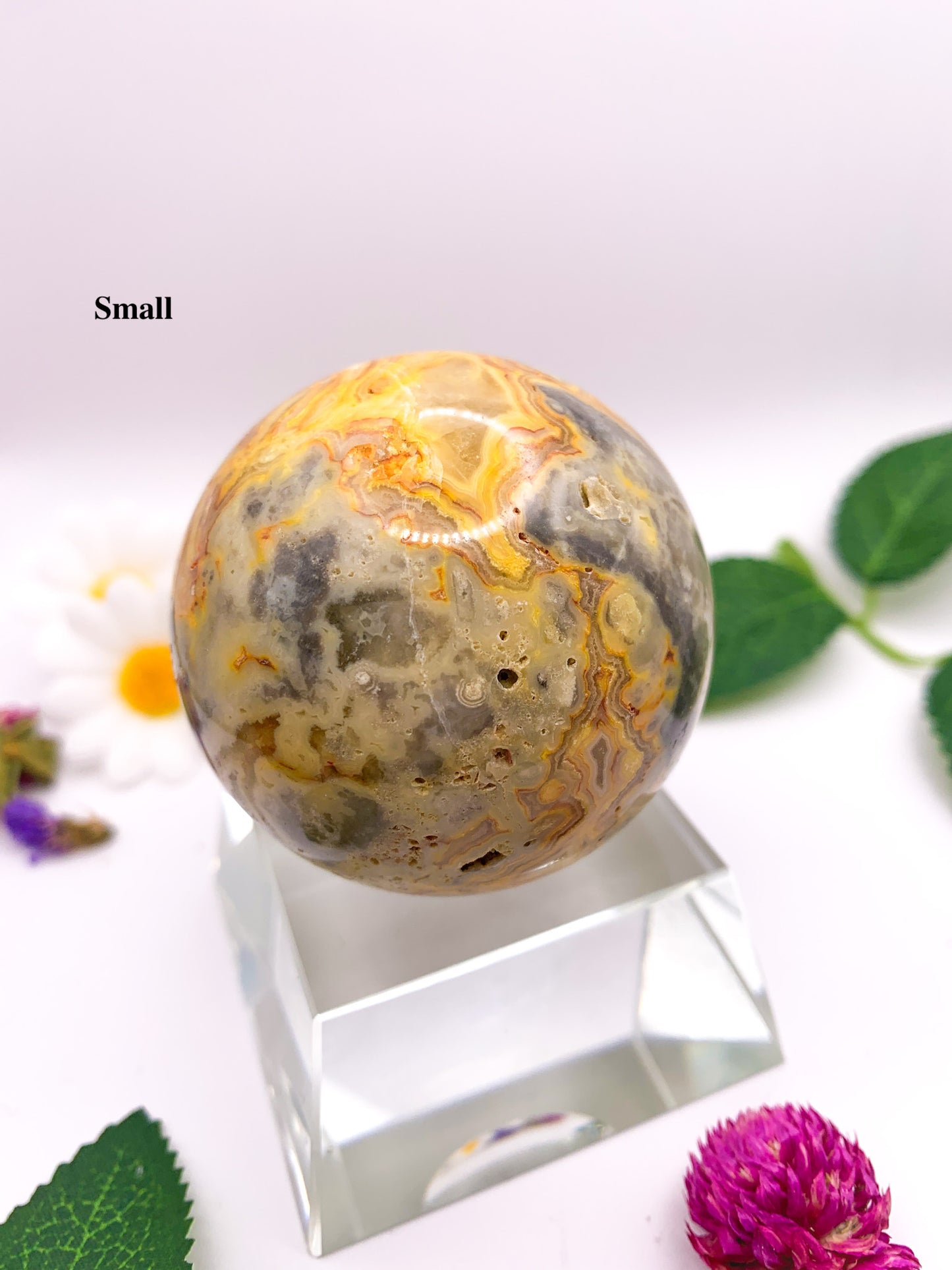 crazy lace agate sphere