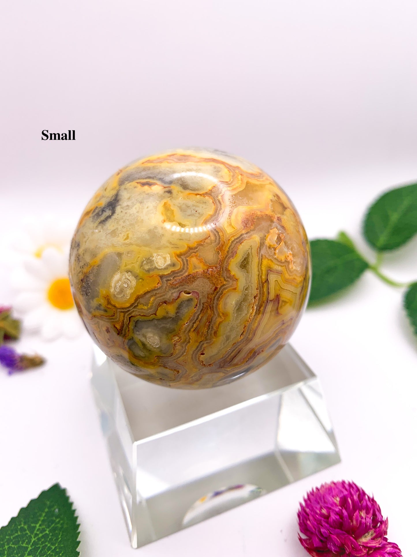 crazy lace agate sphere