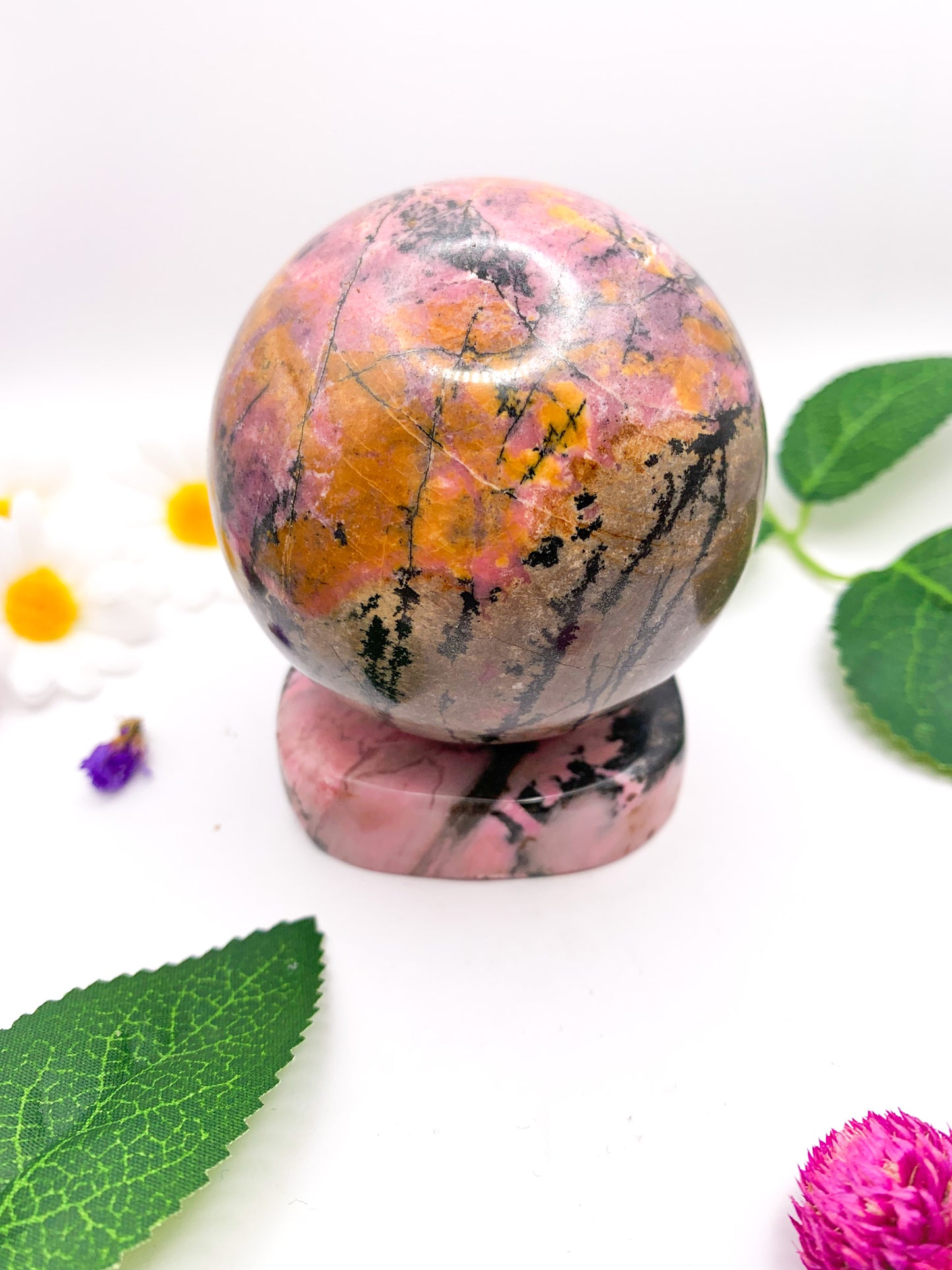 rhodonite sphere set