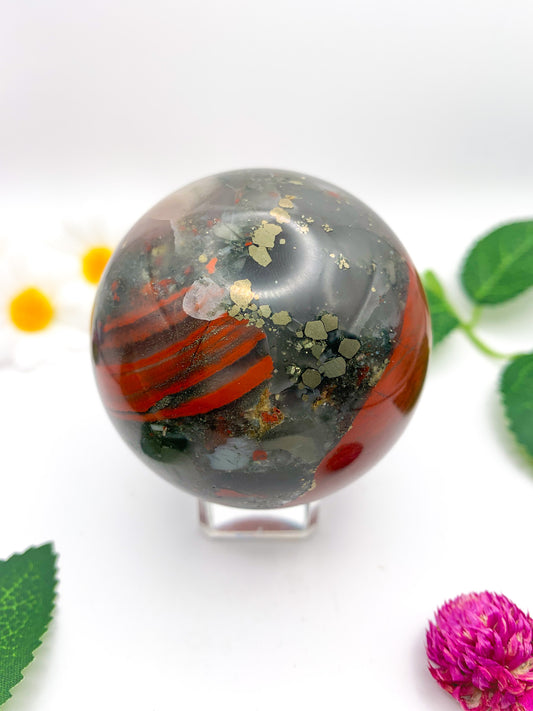 Bloodstone Sphere - Crystal Love Treasures