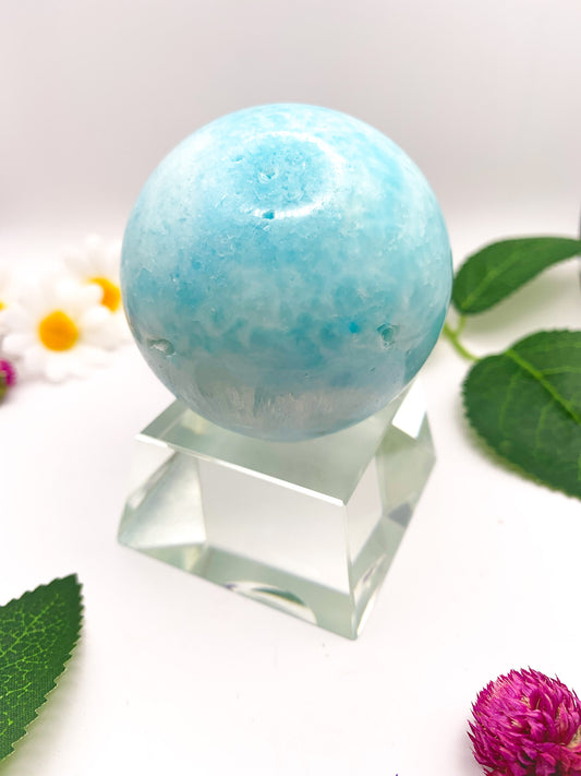 blue aragonite sphere