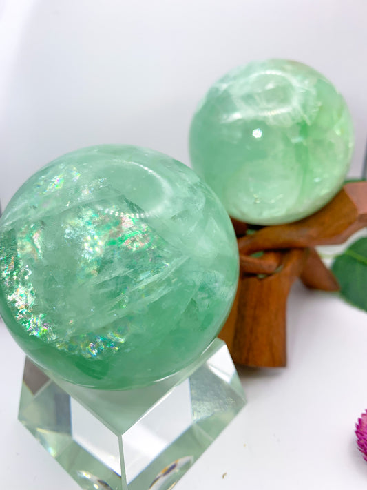 green fluorite sphere