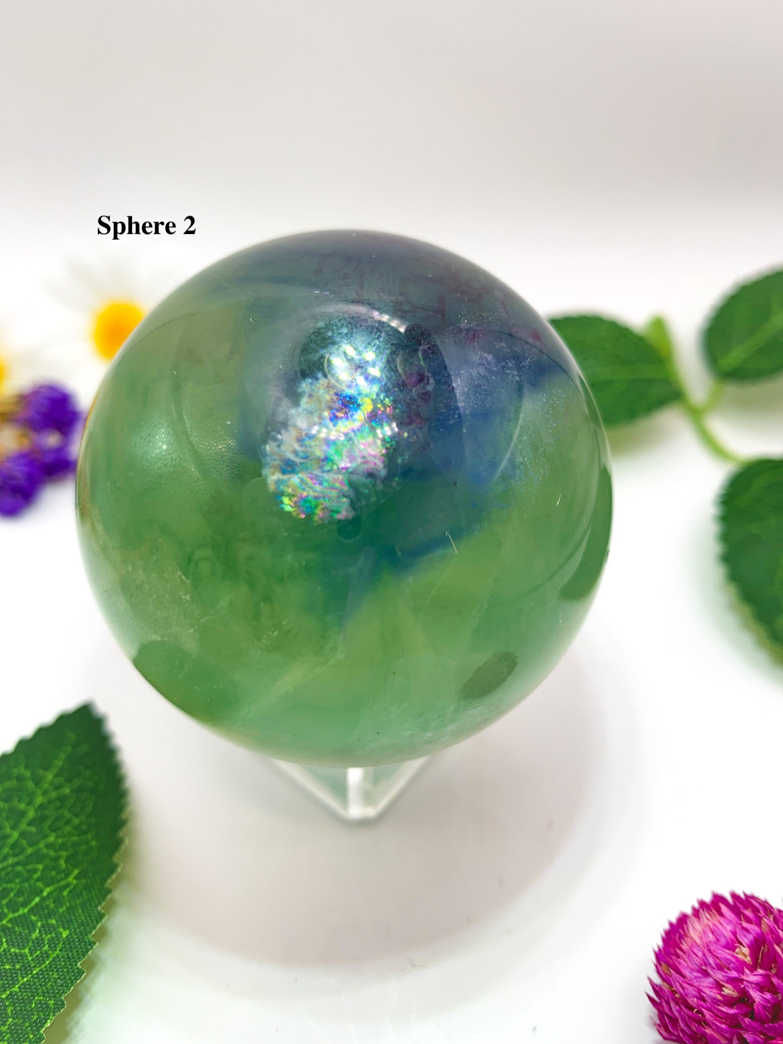 rainbow fluorite sphere