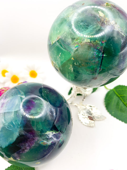 rainbow fluorite sphere