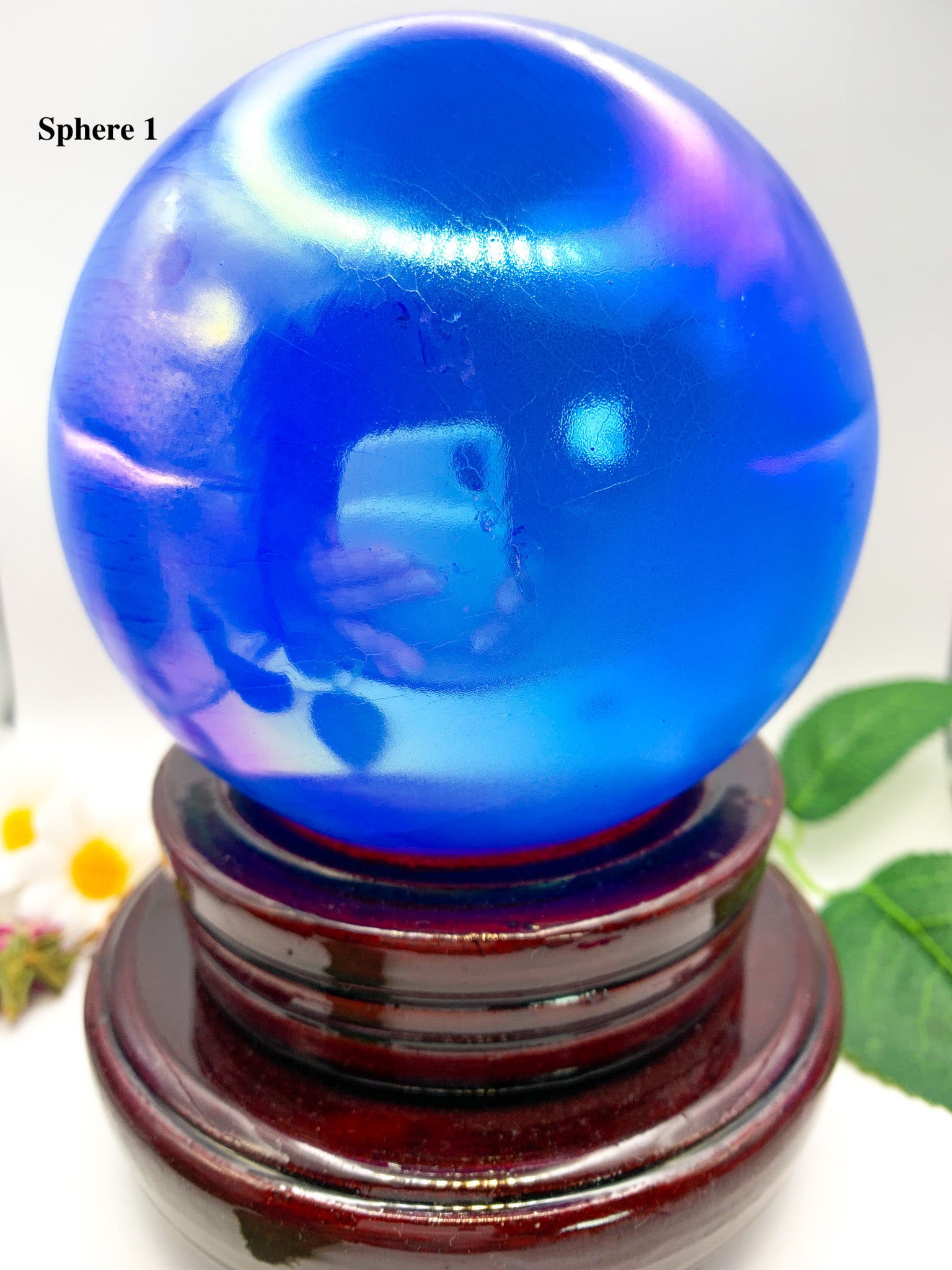 aura selenite sphere