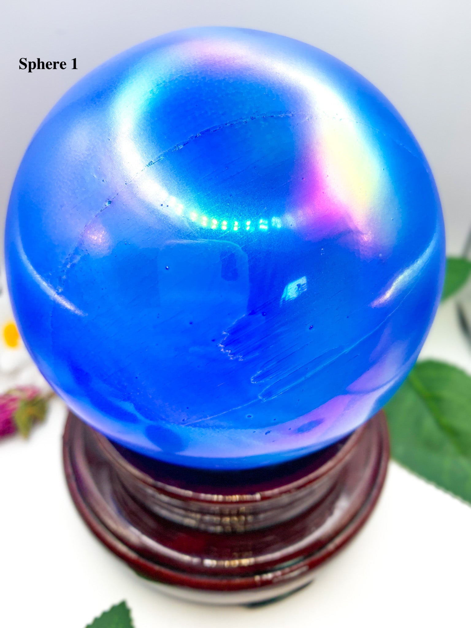 aura selenite sphere