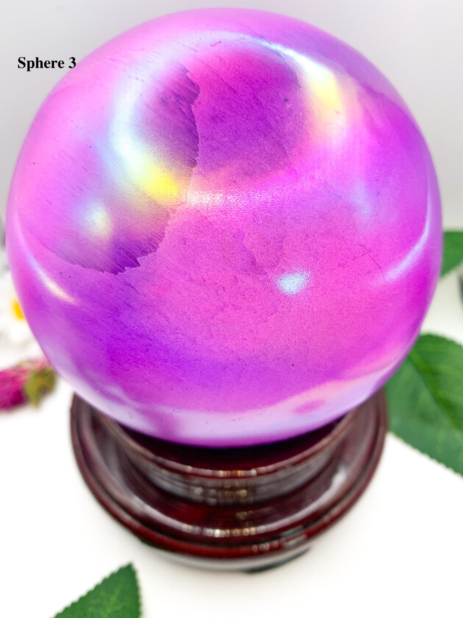 aura selenite sphere