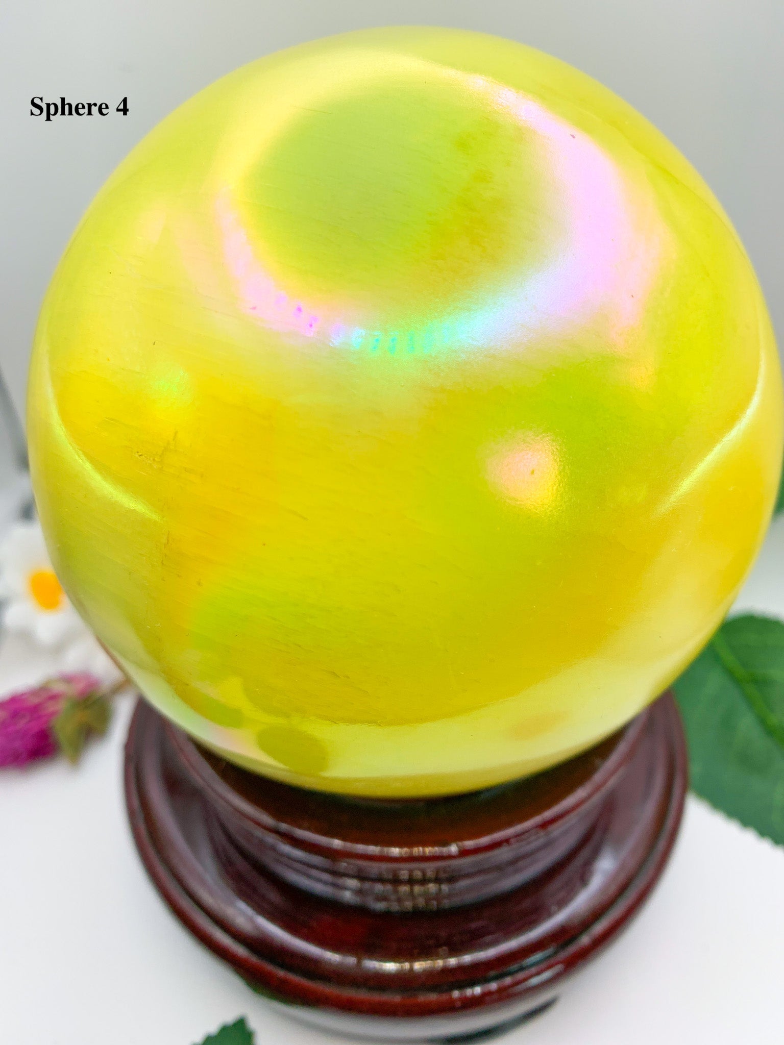 aura selenite sphere