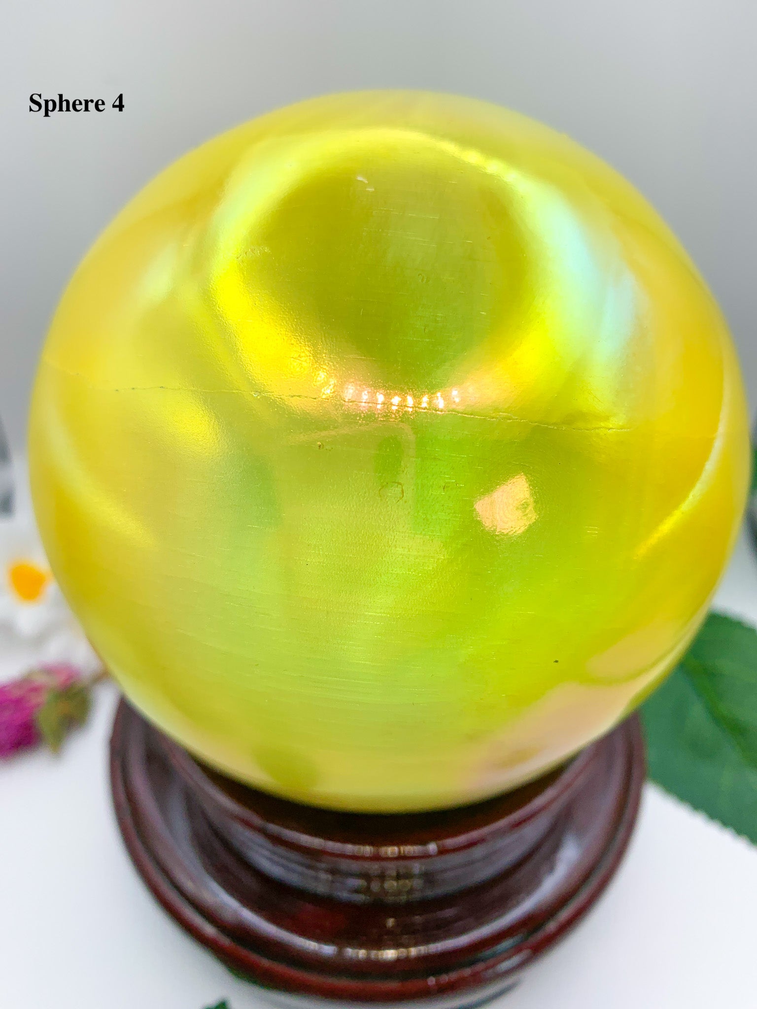 aura selenite sphere