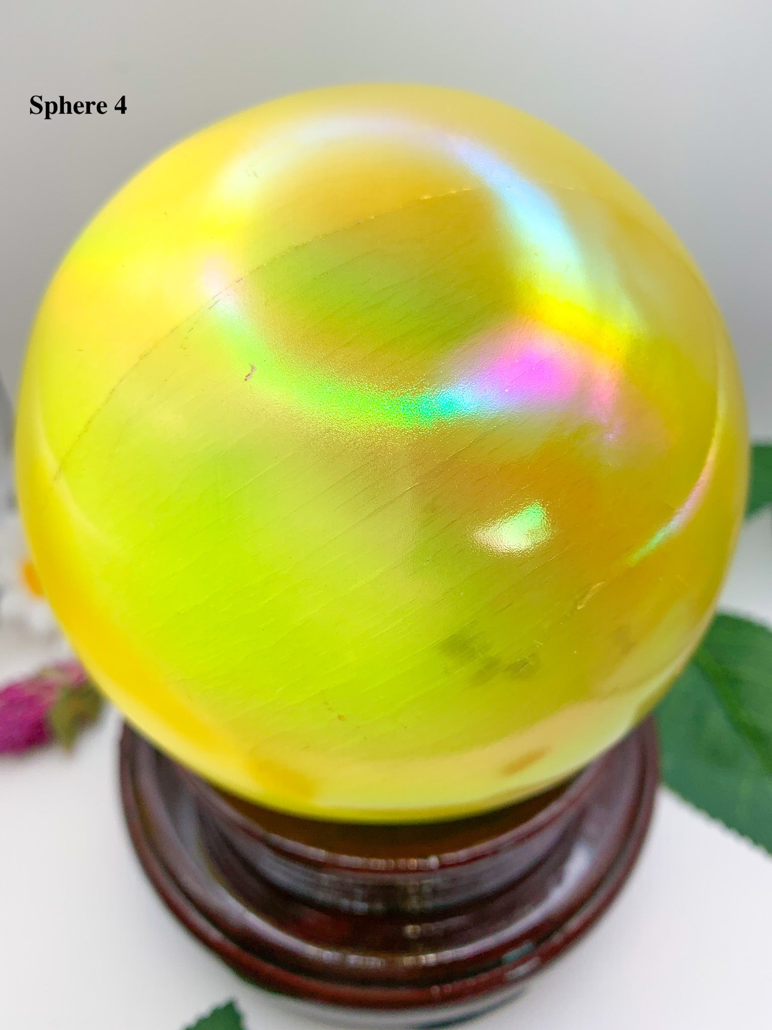 aura selenite sphere