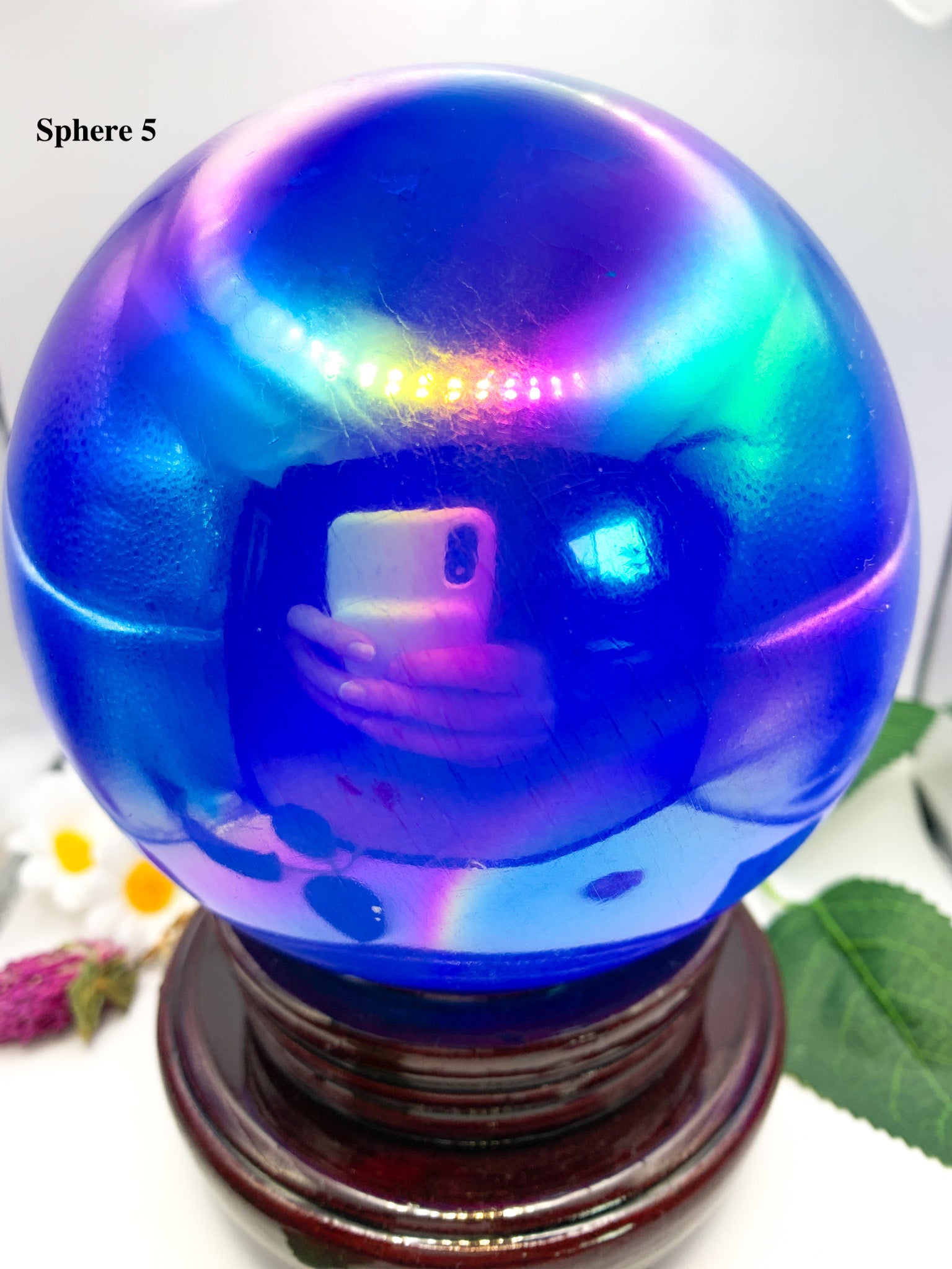 aura selenite sphere