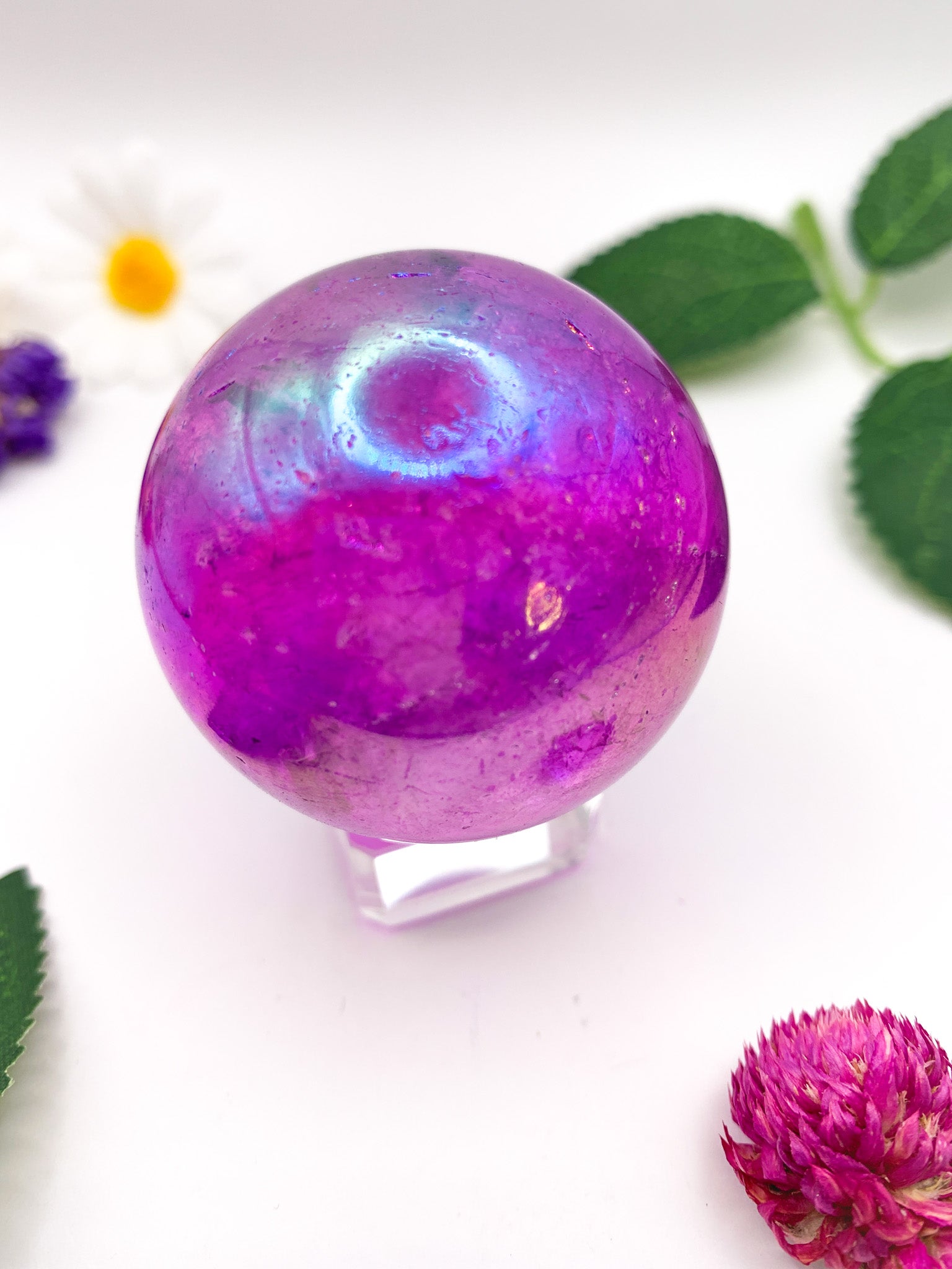 Aura Quartz Sphere - Crystal Love Treasures