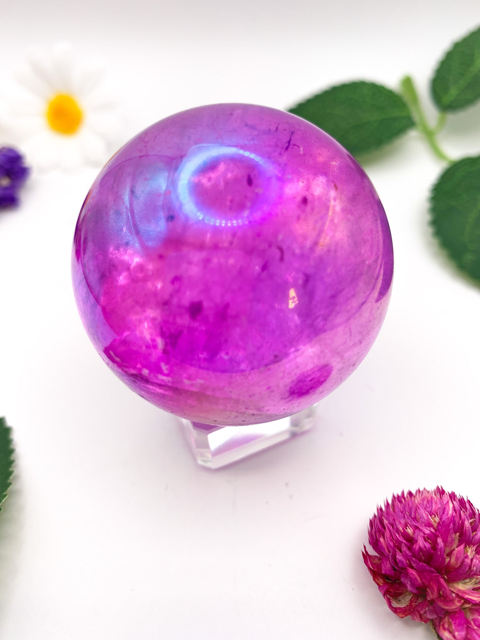 Aura Quartz Sphere - Crystal Love Treasures