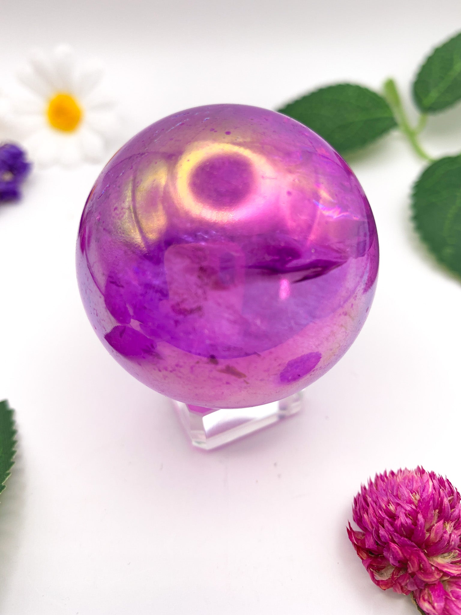 Aura Quartz Sphere - Crystal Love Treasures