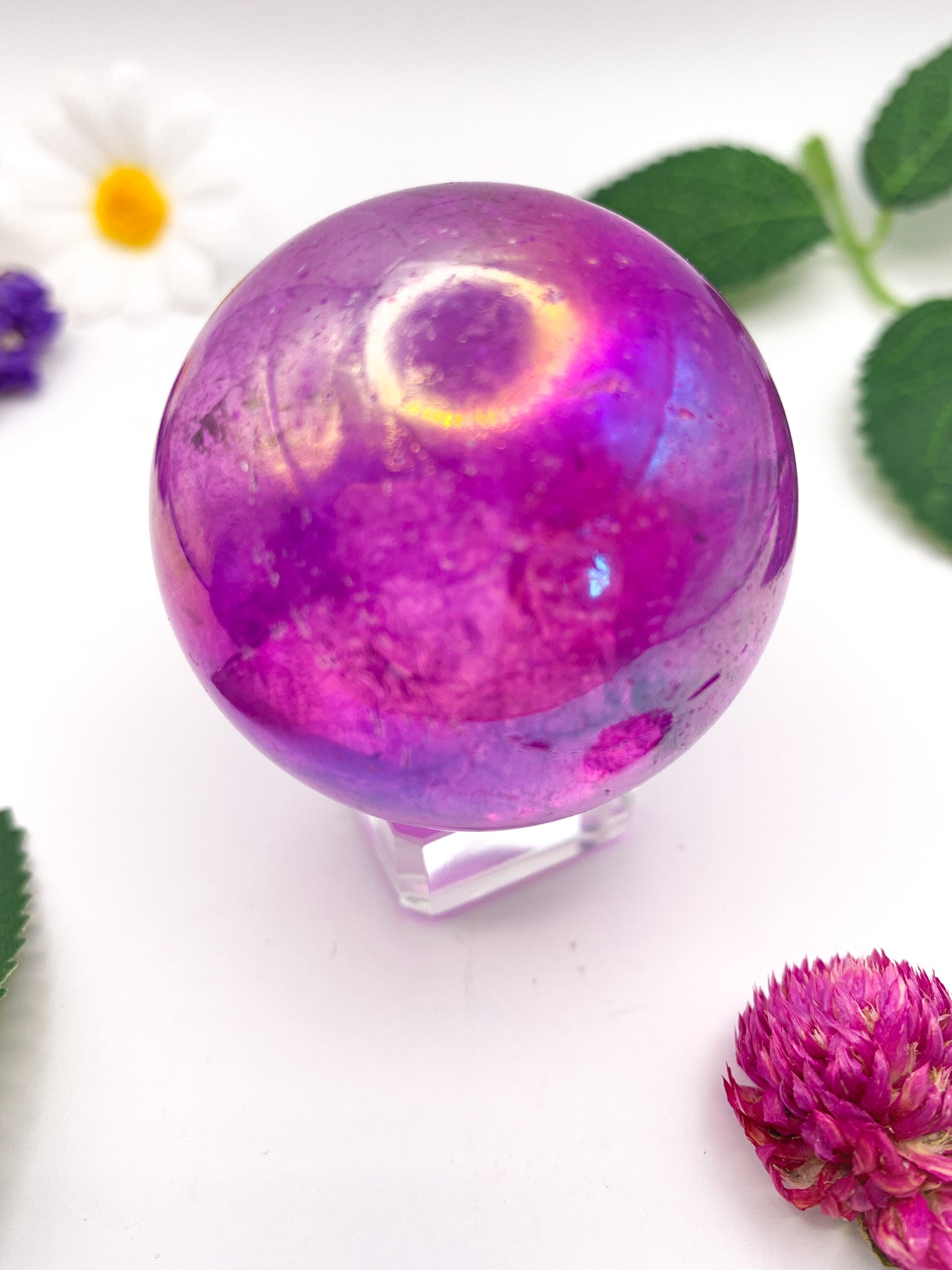 Aura Quartz Sphere - Crystal Love Treasures