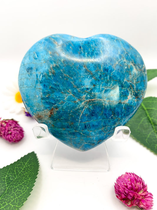 Blue Apatite Heart - Crystal Love Treasures