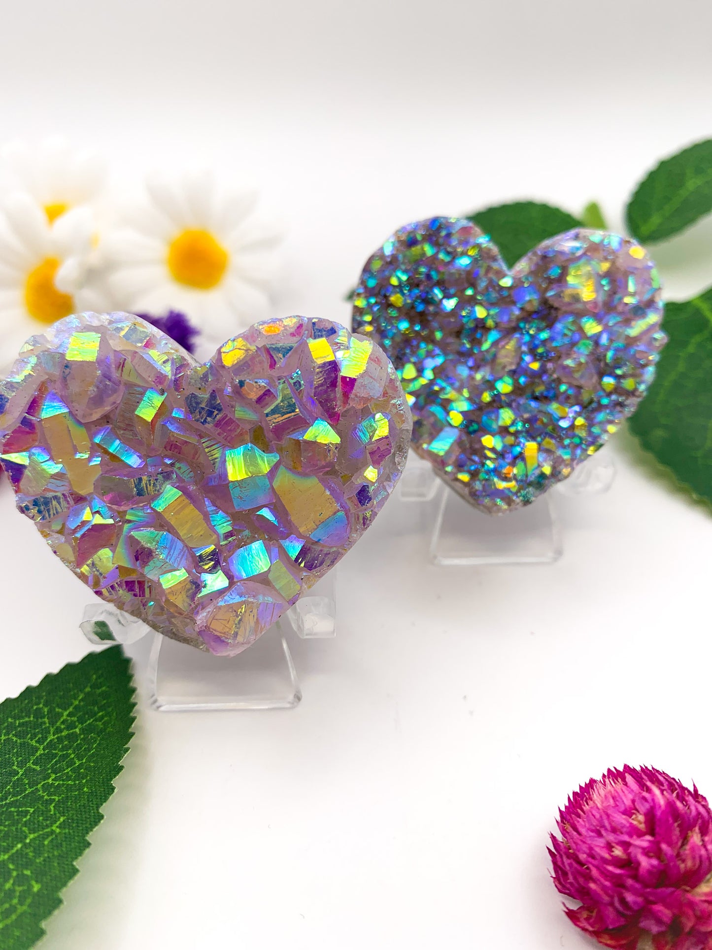 Aura Quartz Heart - Crystal Love Treasures