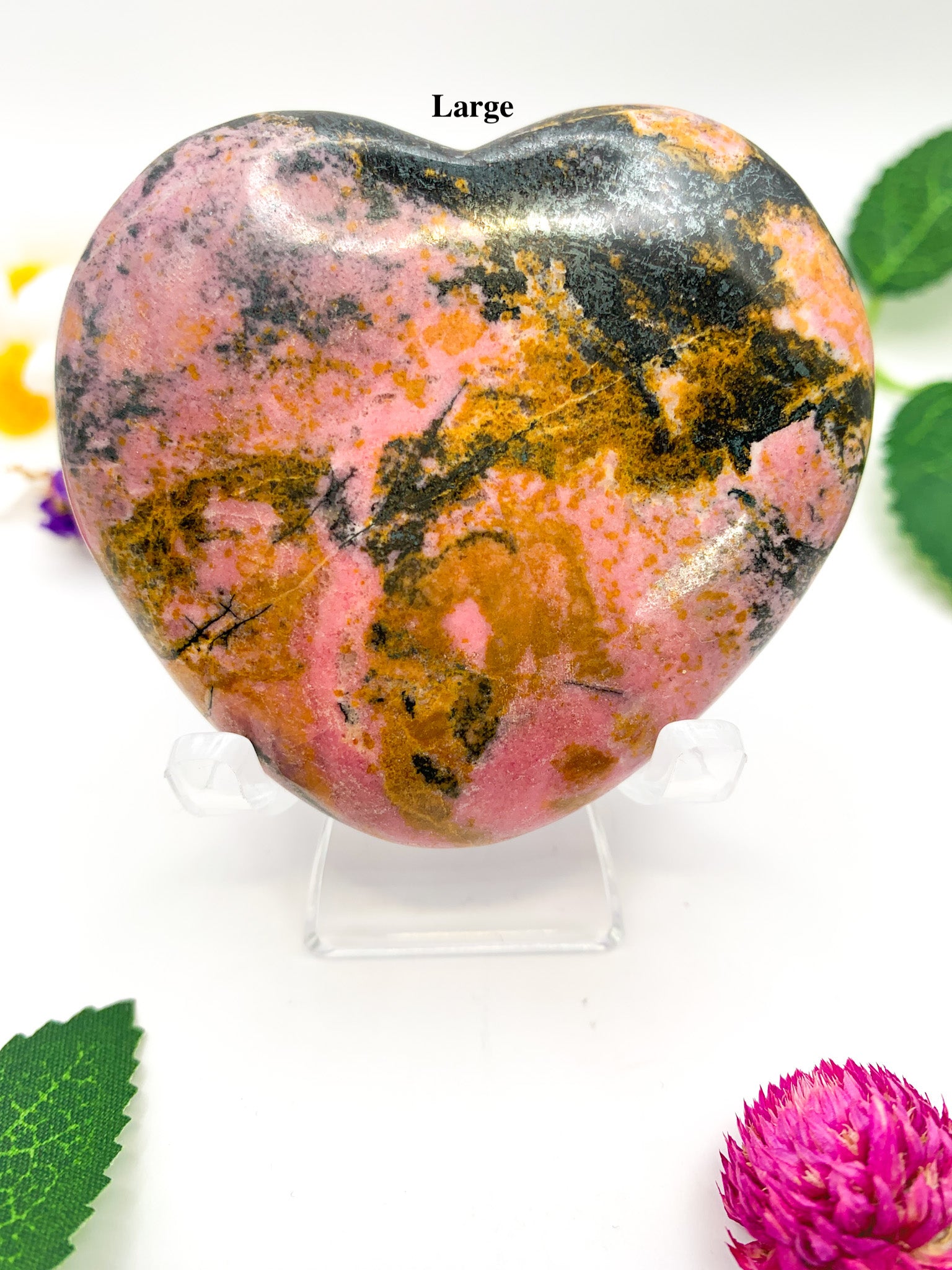 Rhodonite Heart - Crystal Love Treasures