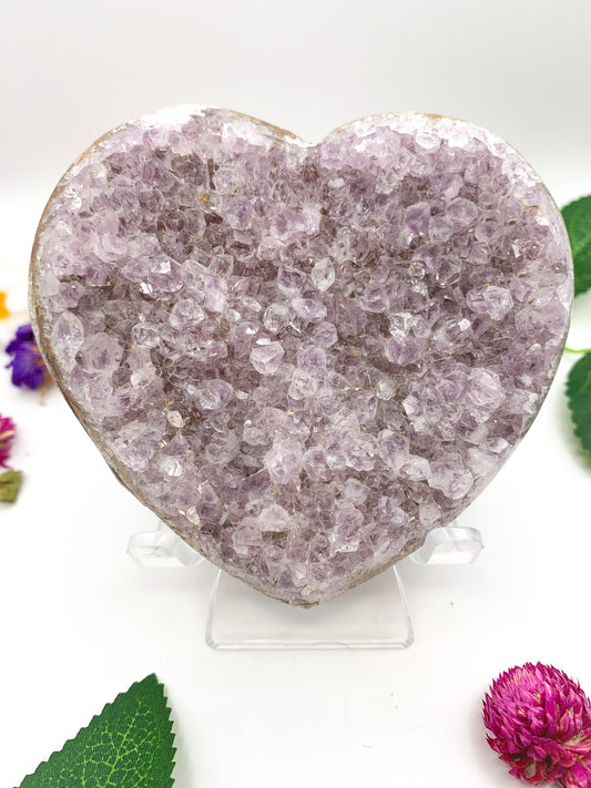 Druzy Amethyst Geode Heart - Crystal Love Treasures