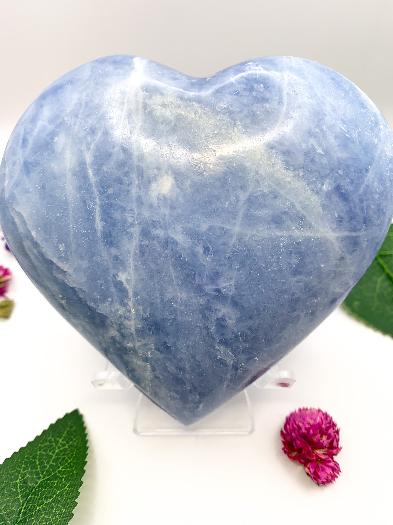 Blue Calcite Heart - Crystal Love Treasures