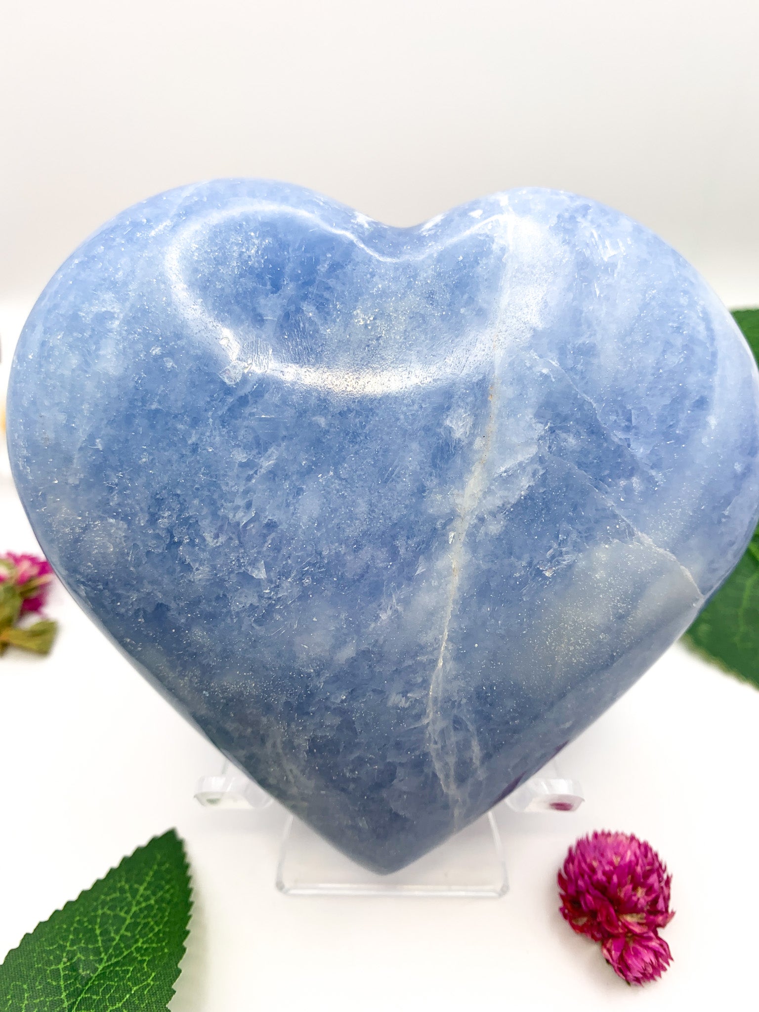 Blue Calcite Heart - Crystal Love Treasures