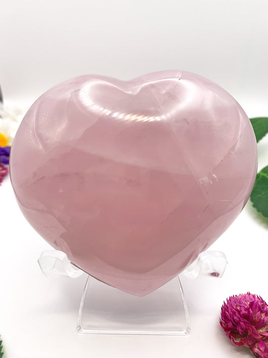 Rose Quartz Heart - Crystal Love Treasures