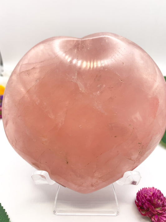 Rose Quartz Heart w/ star asterism - Crystal Love Treasures