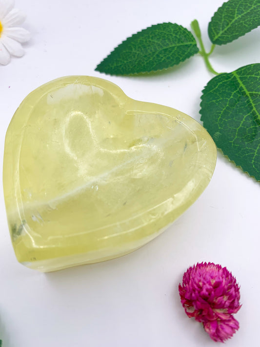 Natural Citrine Heart Bowl - Crystal Love Treasures