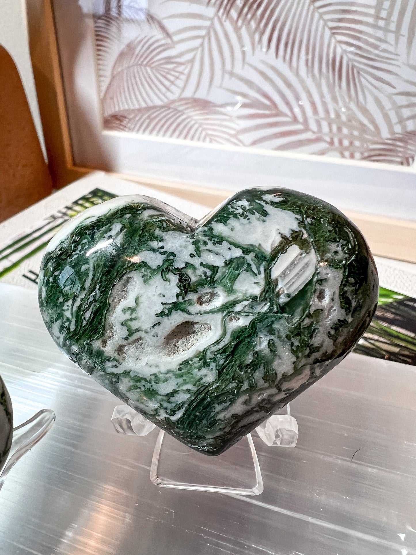 Moss Agate Heart