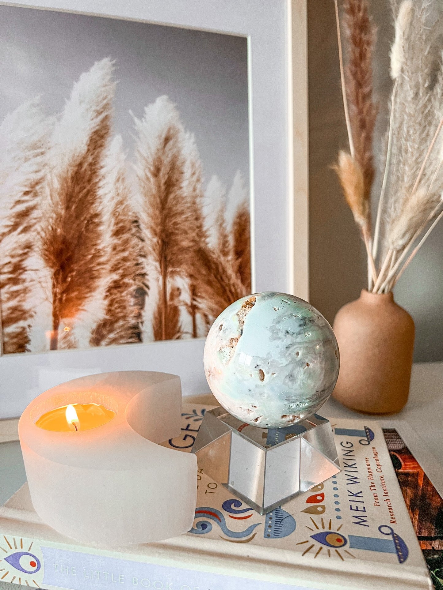 russian amazonite sphere on stand 