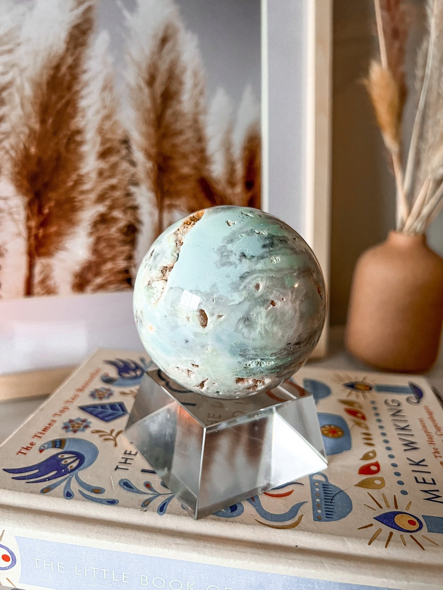 russian amazonite sphere on stand 