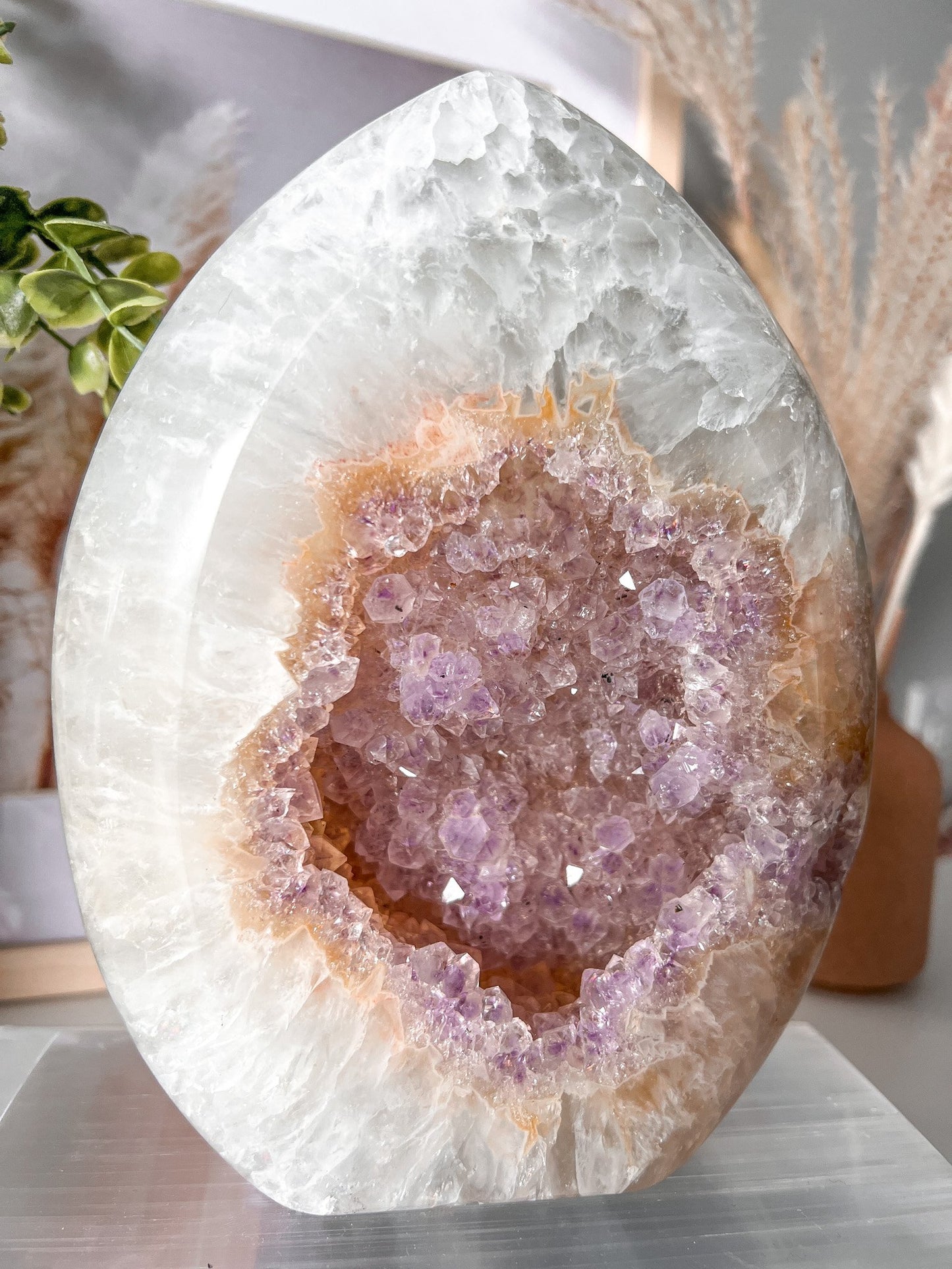 Druzy Amethyst Carnelian Agate Flame